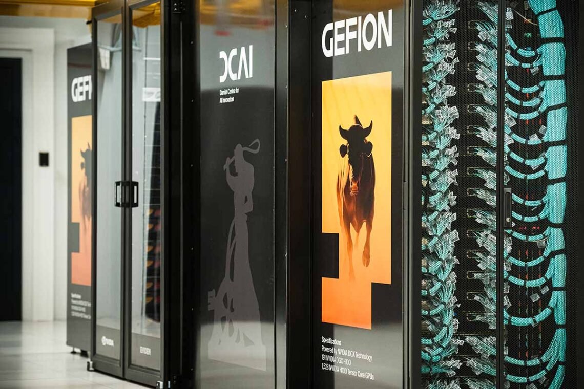 Danmarks AI-supercomputer, der har fået navnet “Gefion” er bygget med NVIDIA SuperPOD-teknologi. (Foto: Novo Nordisk Fonden)